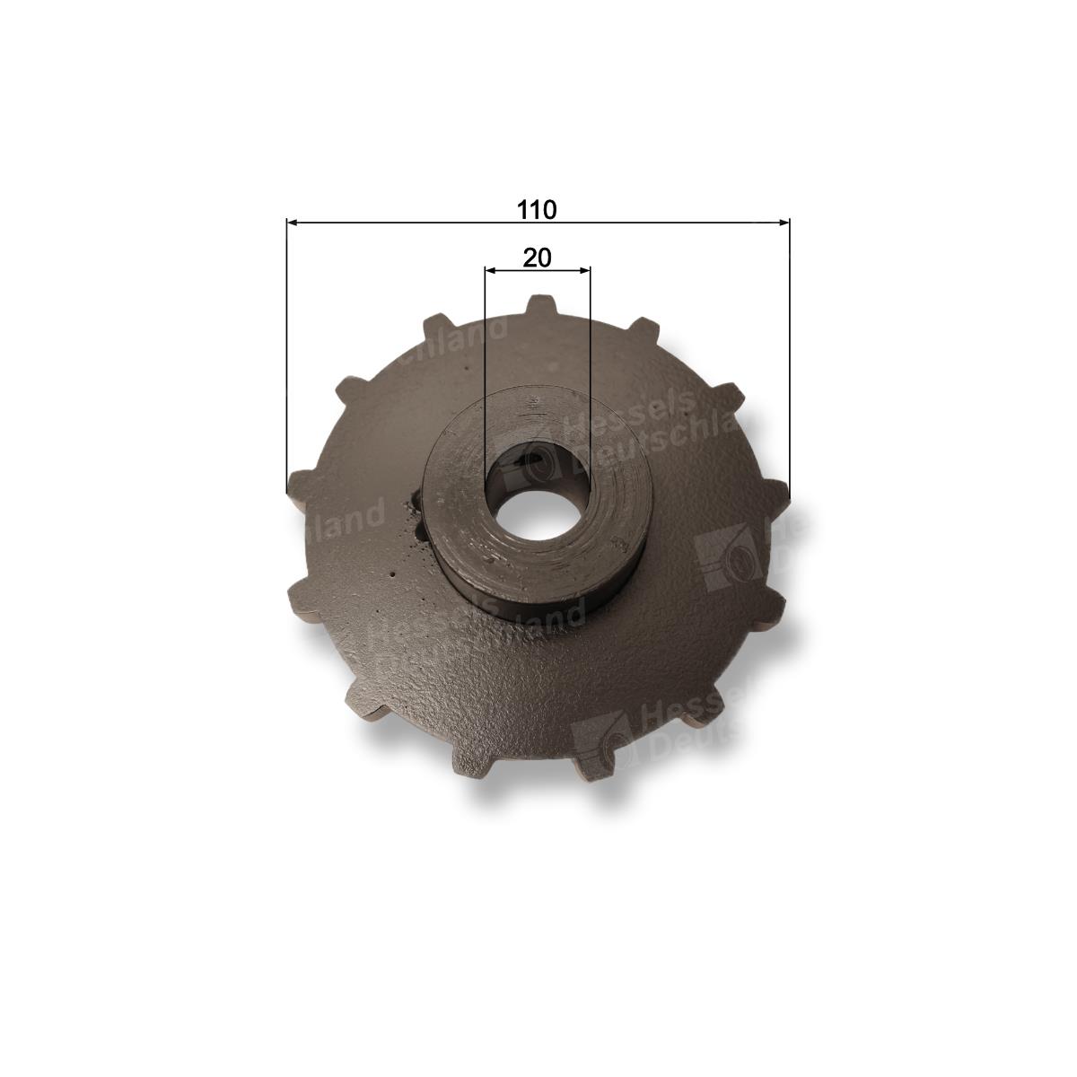 Kettenrad 13Z/Ø20 Spannstift SR795-1 Bemaßt