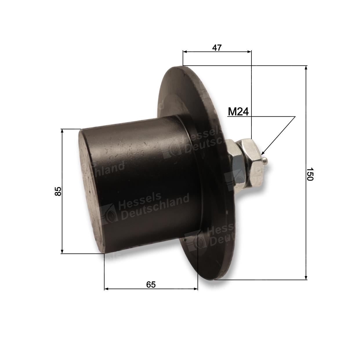 UMLENKROLLE STAHL ø85/150/M24 Bemaßt