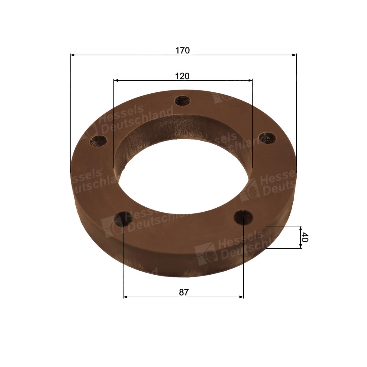 Gummischeibe Ø180/110mm Oppelrad TIM Bemaßt