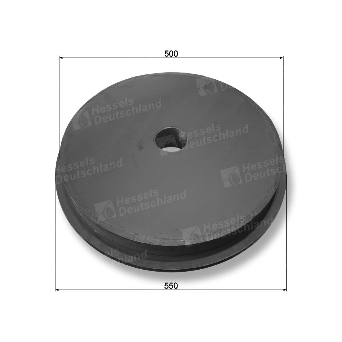 Umlenkrolle gummiert Ø500/550mm Bemaßt