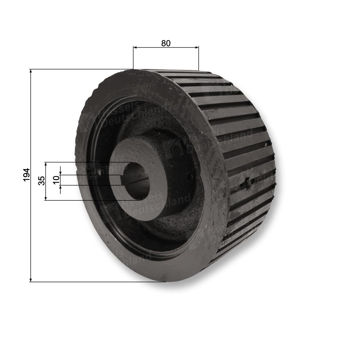 Antriebsrad Vulk. ø194/80/GB35/SP10 Bemaßt