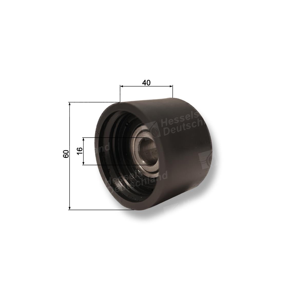 STÜTZROLLE 60MM/40/16 Bemaßt