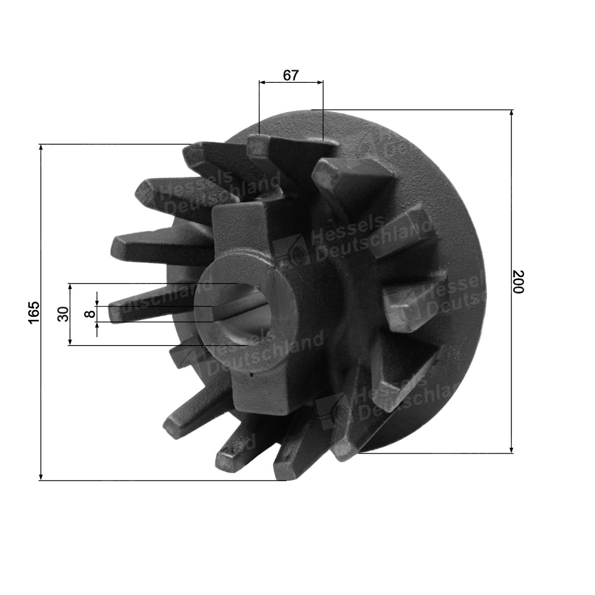 Antriebsrad 4014N/GB30/SP8 Bemaßt