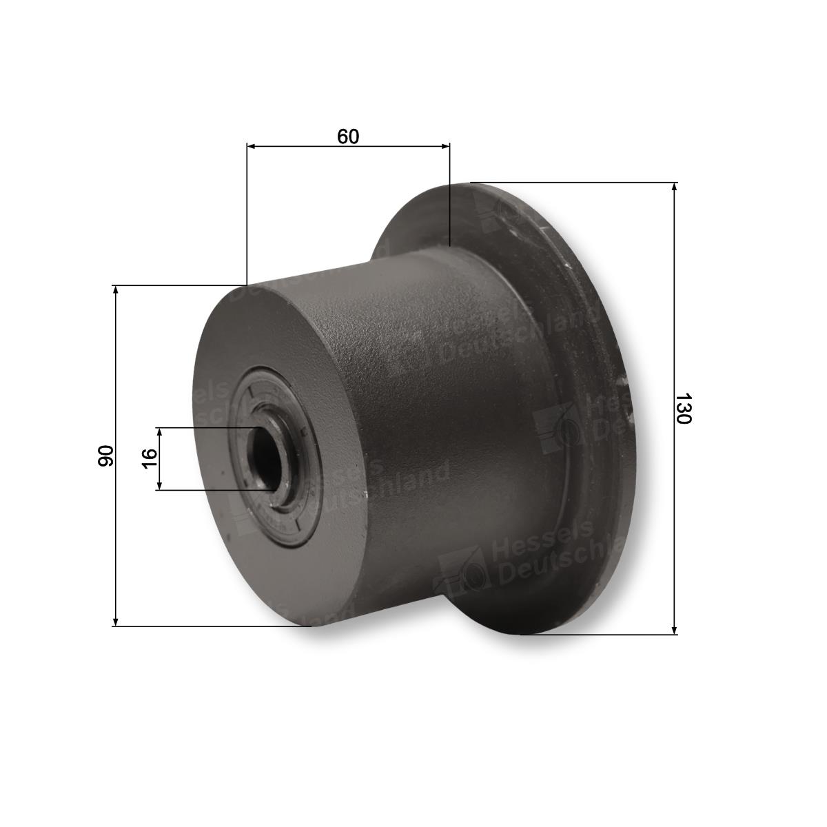 Rolle Stahl 90/130/60/16 Bemaßt
