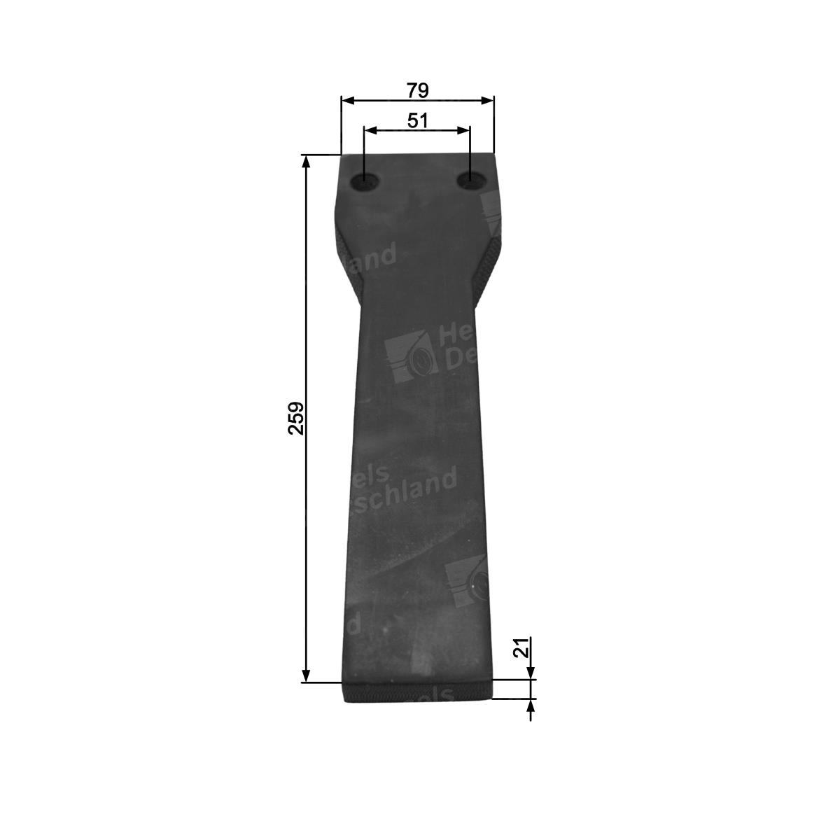 Gummipaddel 260mm/14 Einlagen TIM Bemaßt
