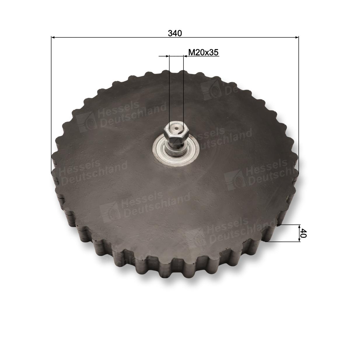 Krauteinzierolle ø340/40/M20x40 Bemaßt