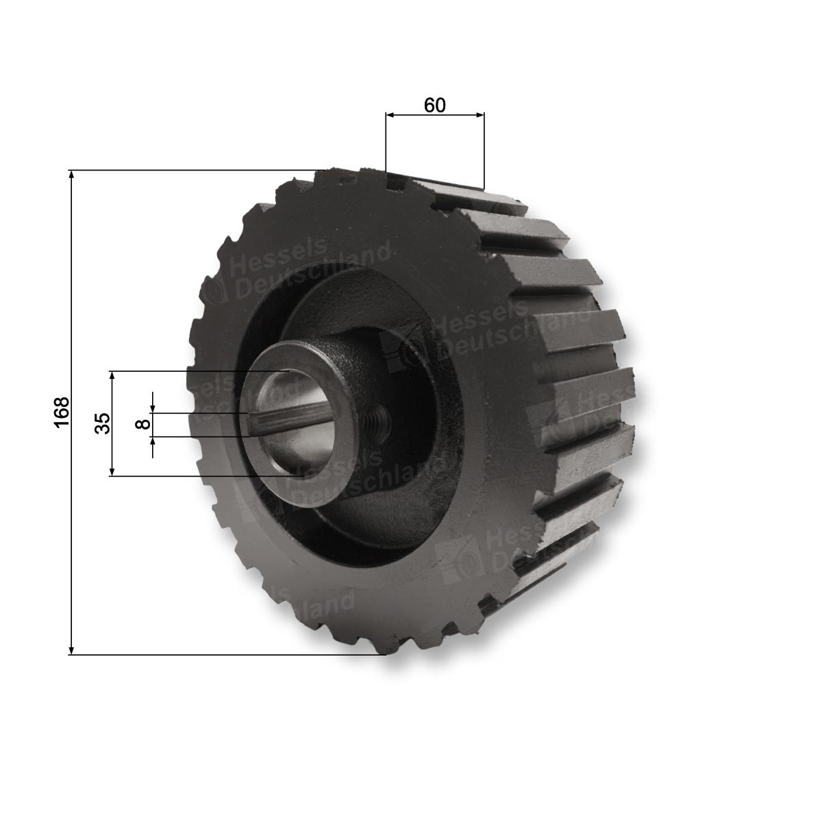 Antriebsrolle Vulk. ø168/60/GB35/SP8 Bemaßt