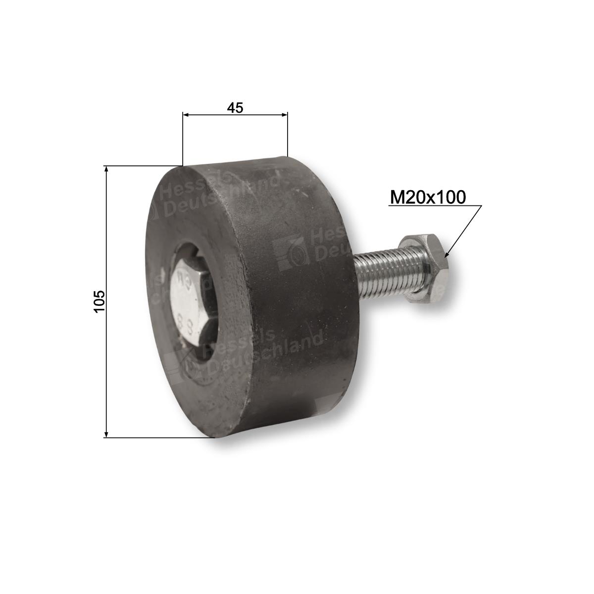 Tragrolle Kpl. ø105/45/M20x100