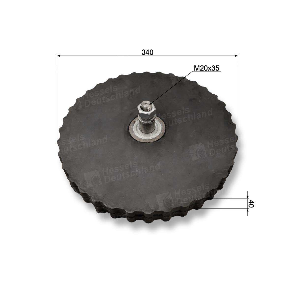 Krauteinziehrolle ø340/40/AM20x35 Bemaßt
