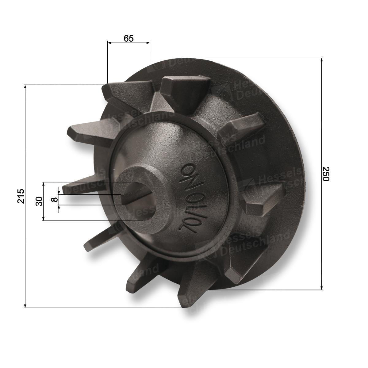 Antriebsrad Typ N 35TLG/10Z/GB30/SP8 Bemaßt