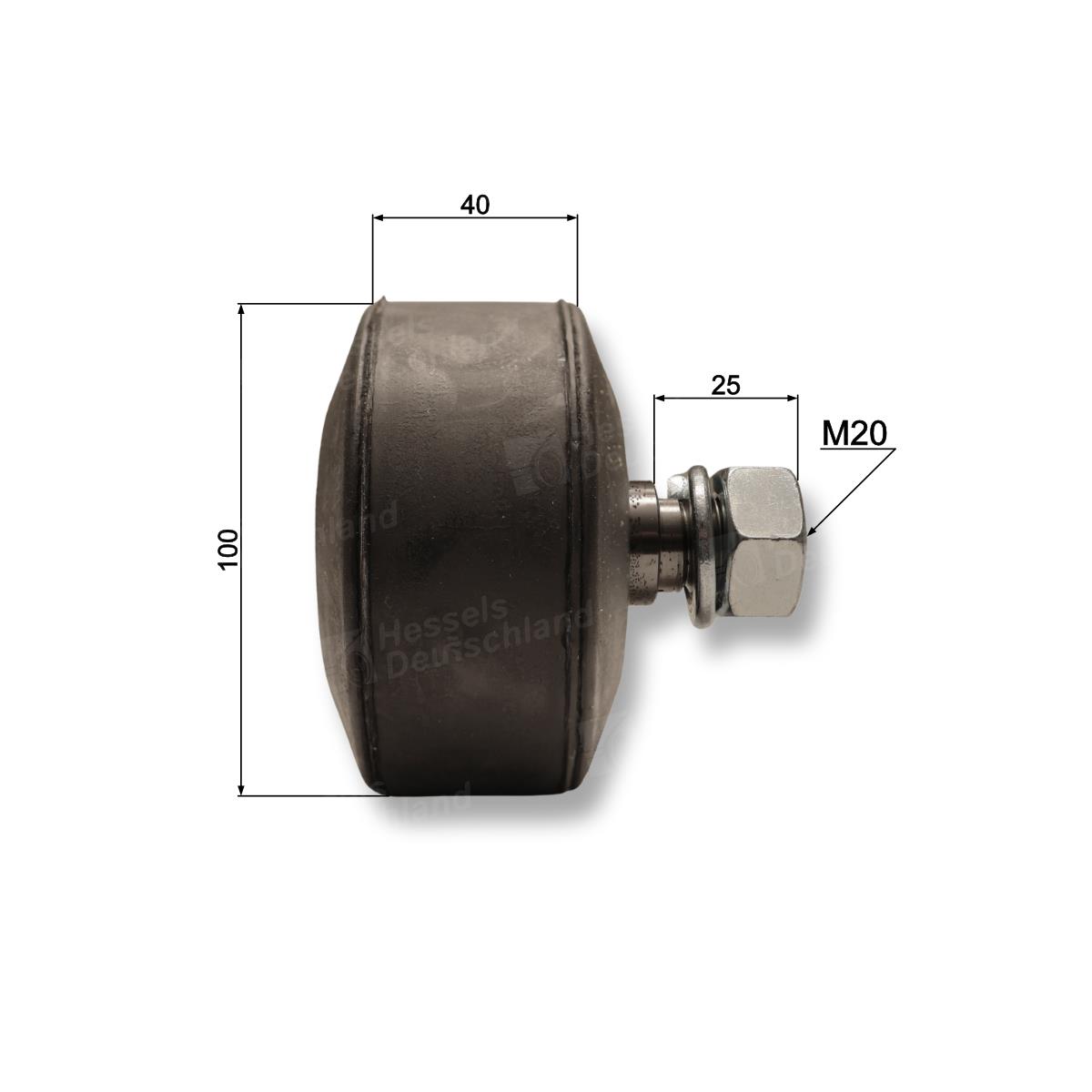 Rolle Gummi 100/40/M20
