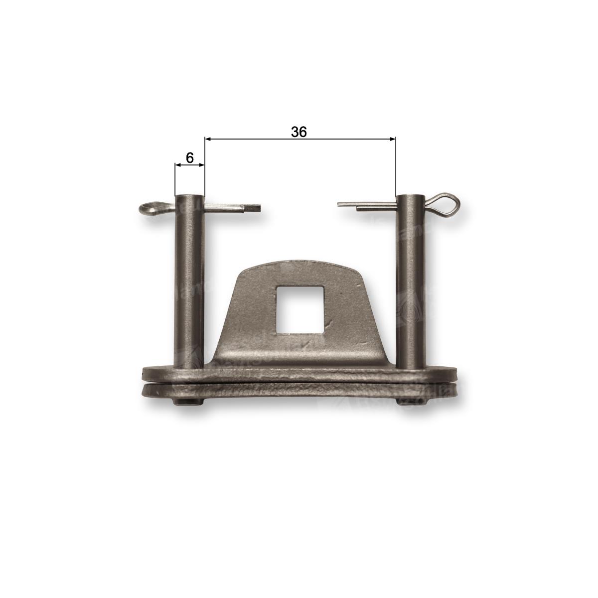 Schlossglied 6mm Bolzen Bemaßt