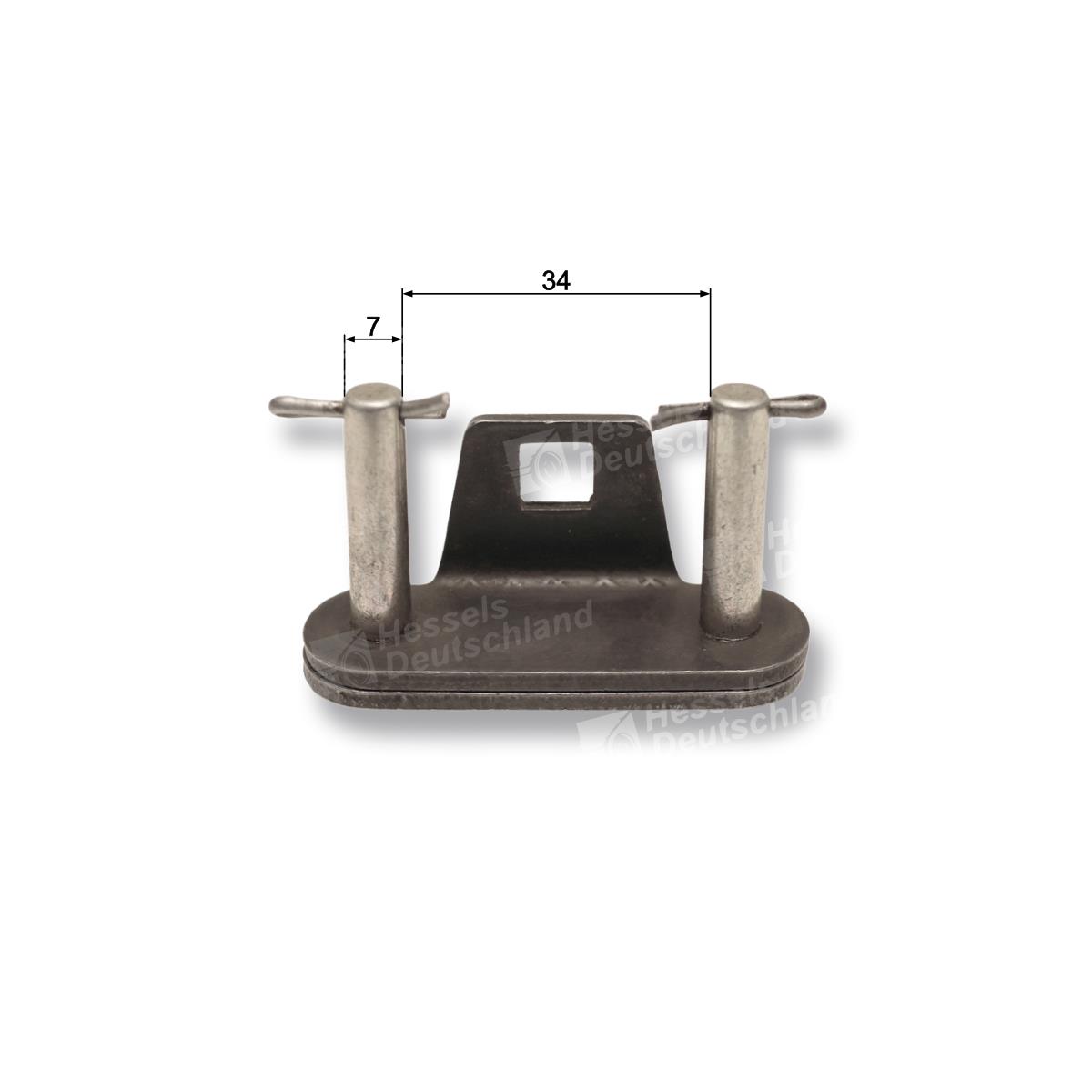 Schlossglied Bolzen 7 Bemaßt