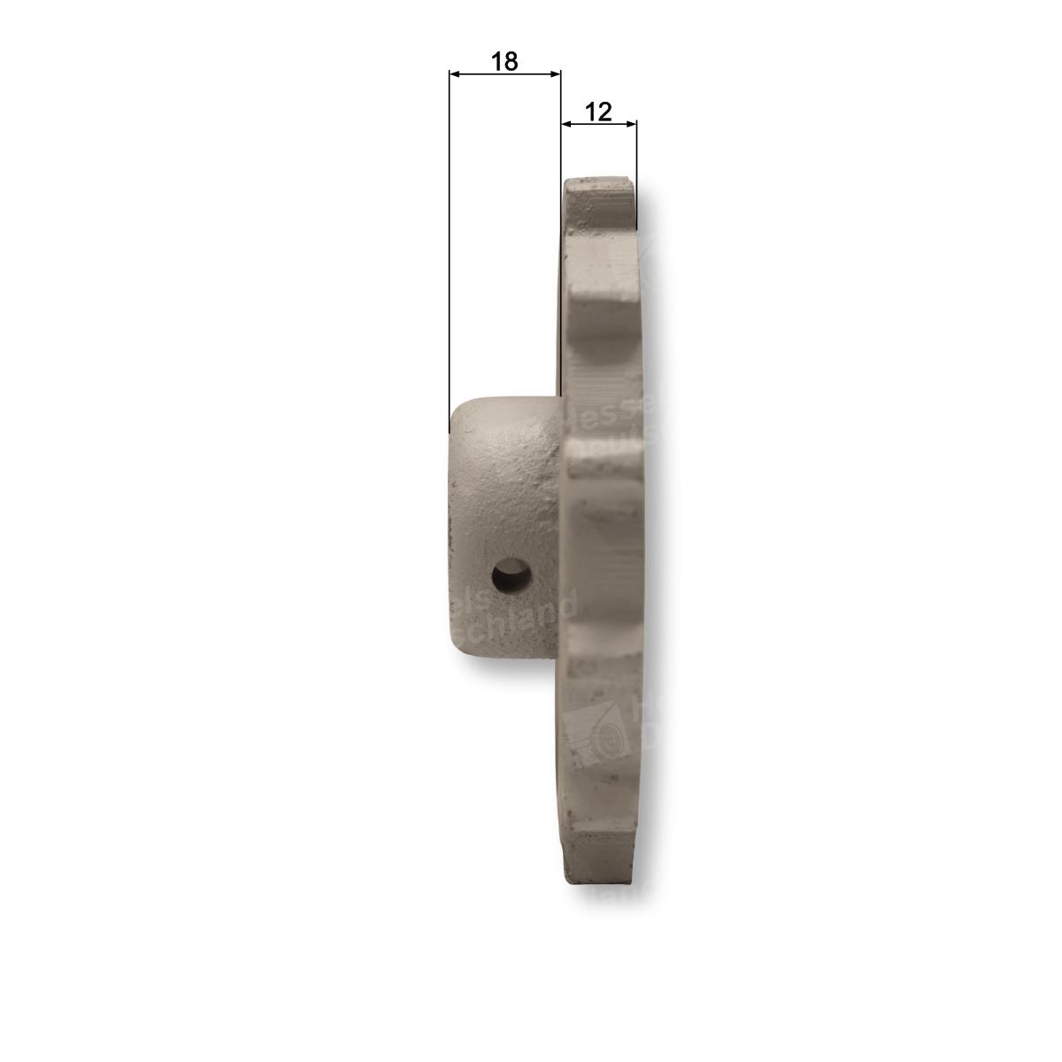 Kettenrad 12Z/Ø25 Spannstift /SR3-839 Bemaßt v2