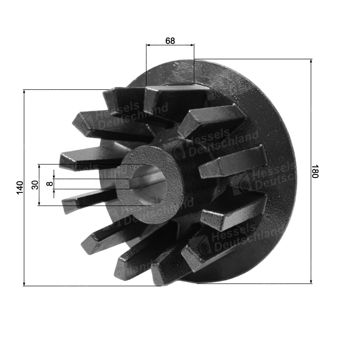 Antriebsrad Typ N4012.GB30.SP8 Bemaßt