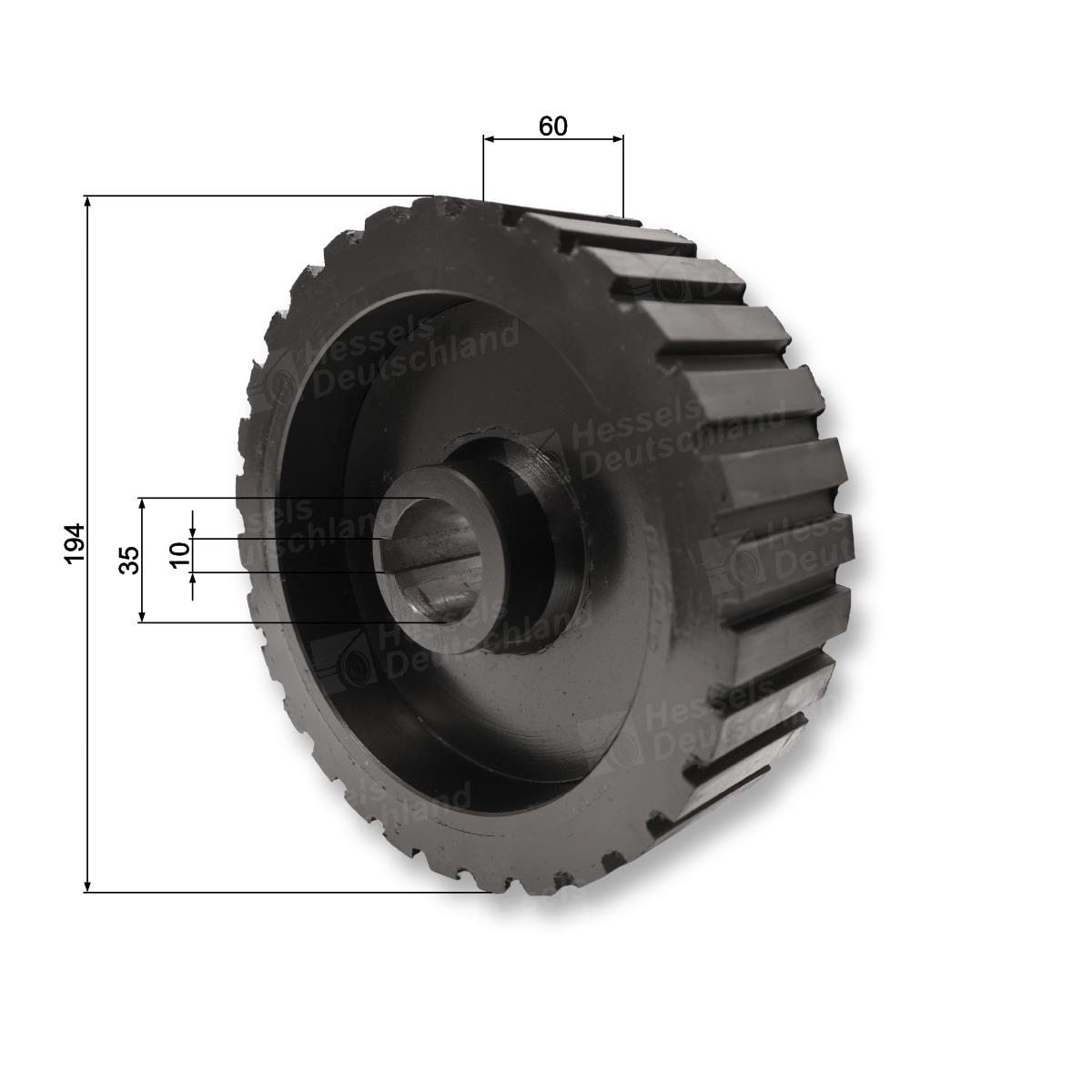 Antriebsrolle Vulk. ø194/60/GB35/SP10 Bemaßt