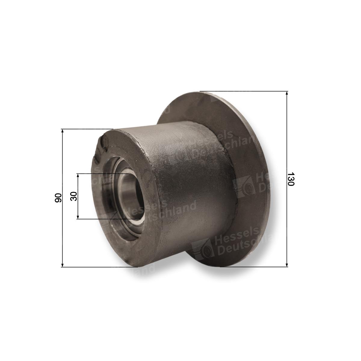 Rolle Gummi Ø90/130/60/30 Kugellager Bemaßt