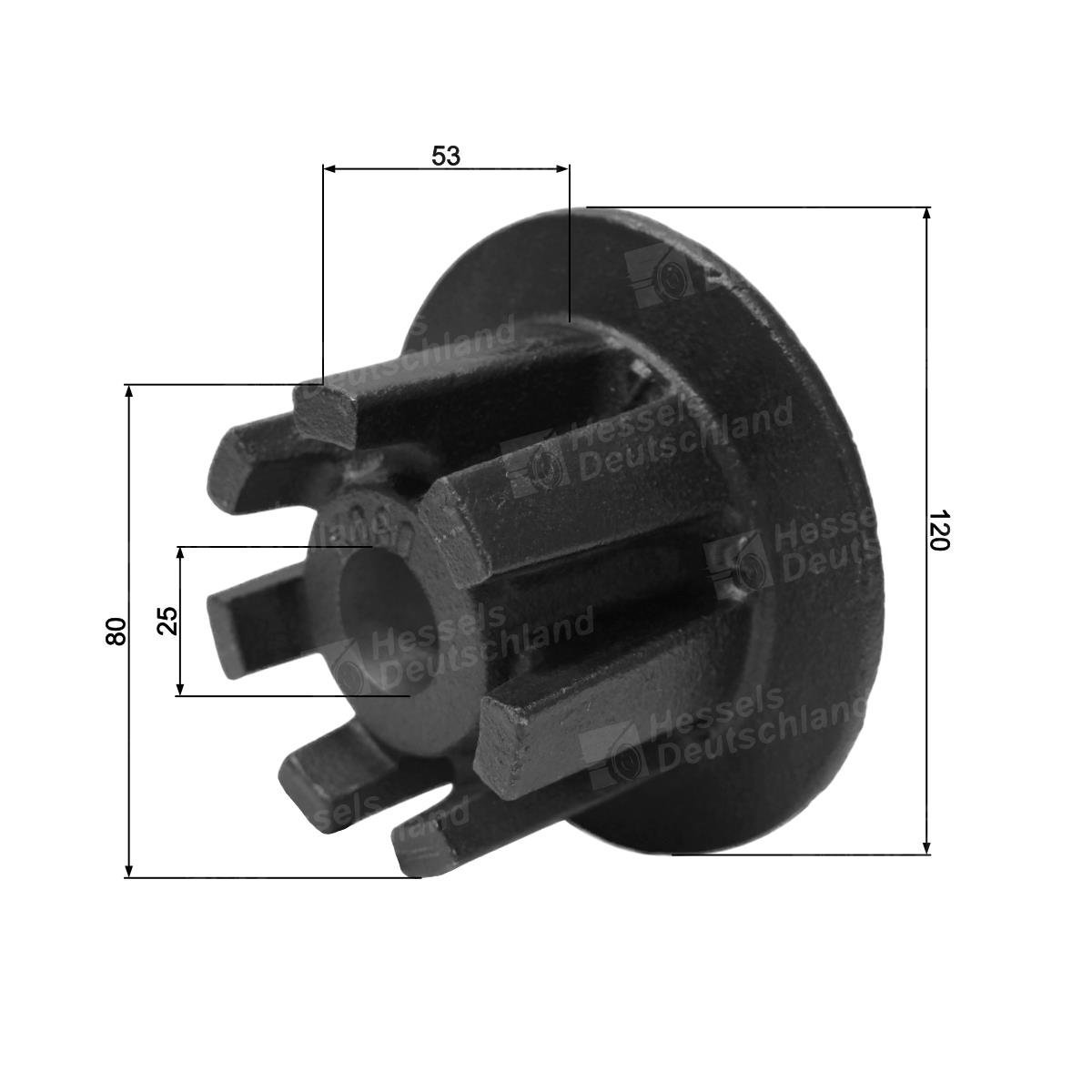Antriebsrad K80/ø25MM Bemaßt