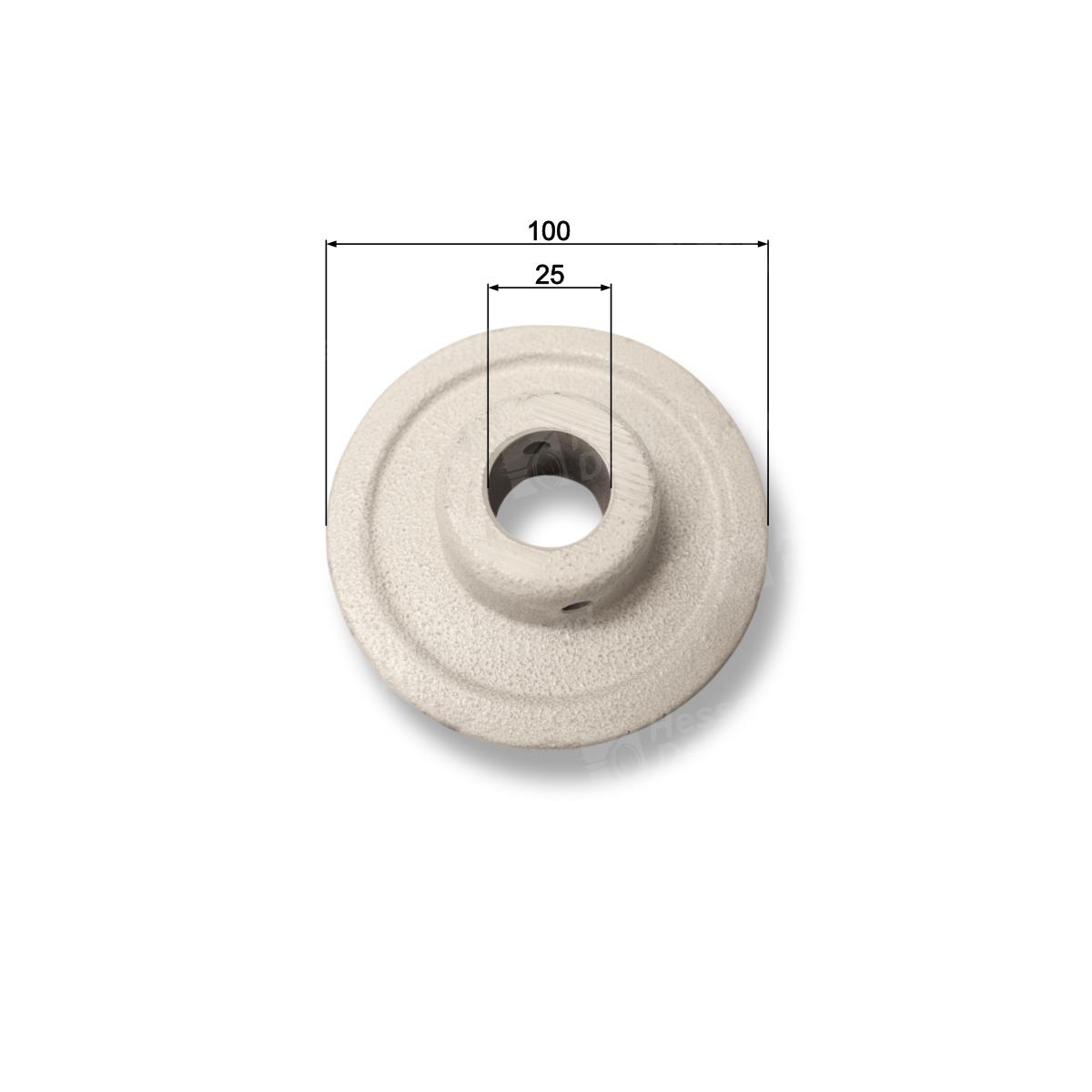 Umlenkrolle Guss D=100 J=25 Spannstift Bemaßt