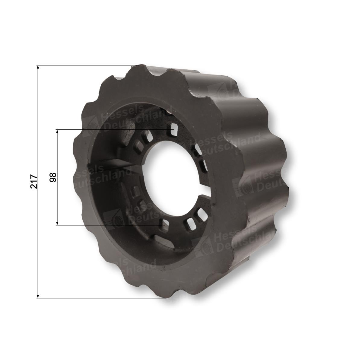 Antriebsrad PU 40/15 Bemaßt