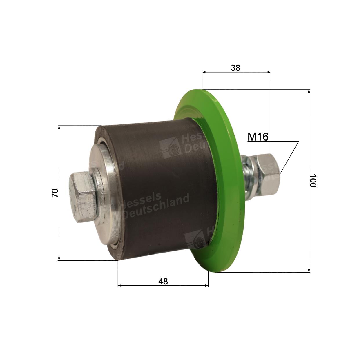 Rolle Gummi ø70/F110/B45