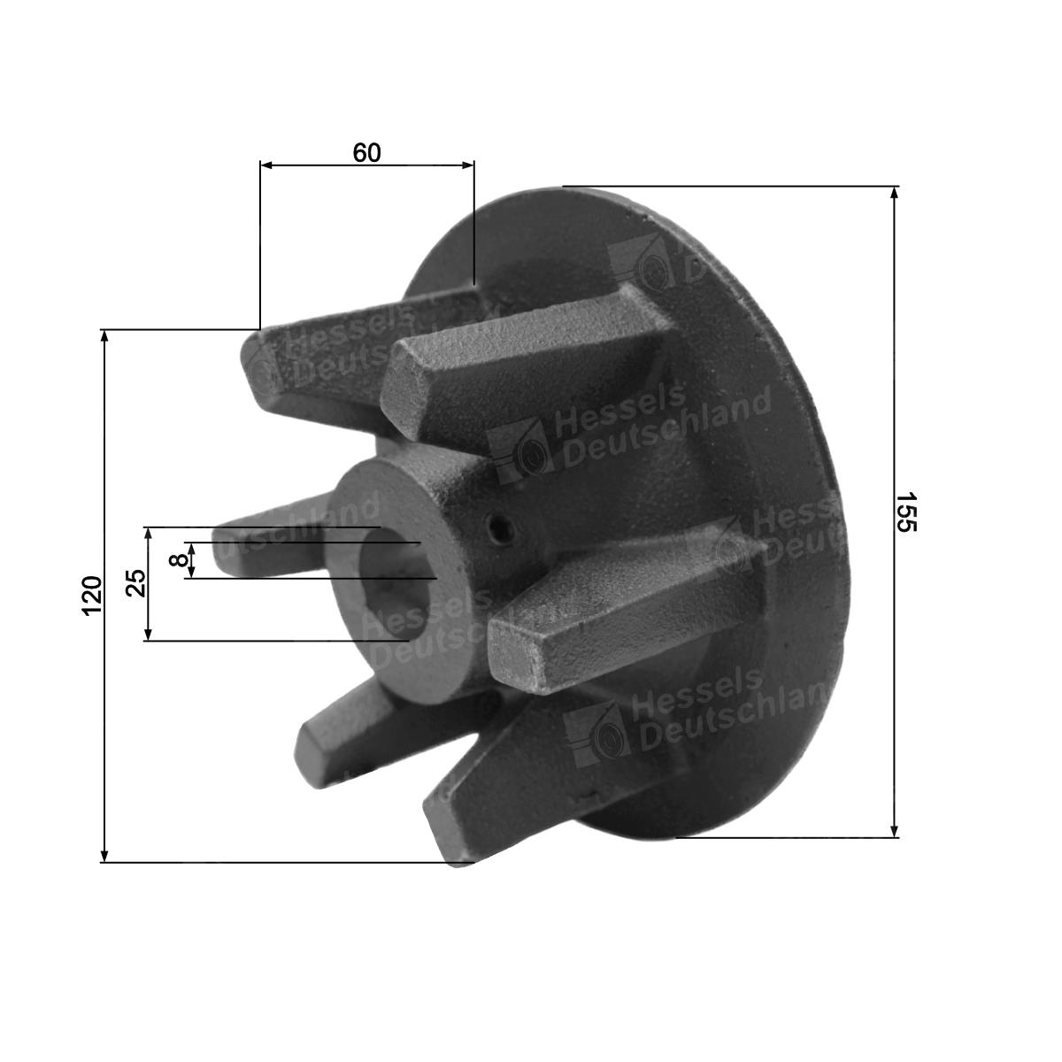 ANTRIEBSRAD 120/6Z/B=25 Bemaßt