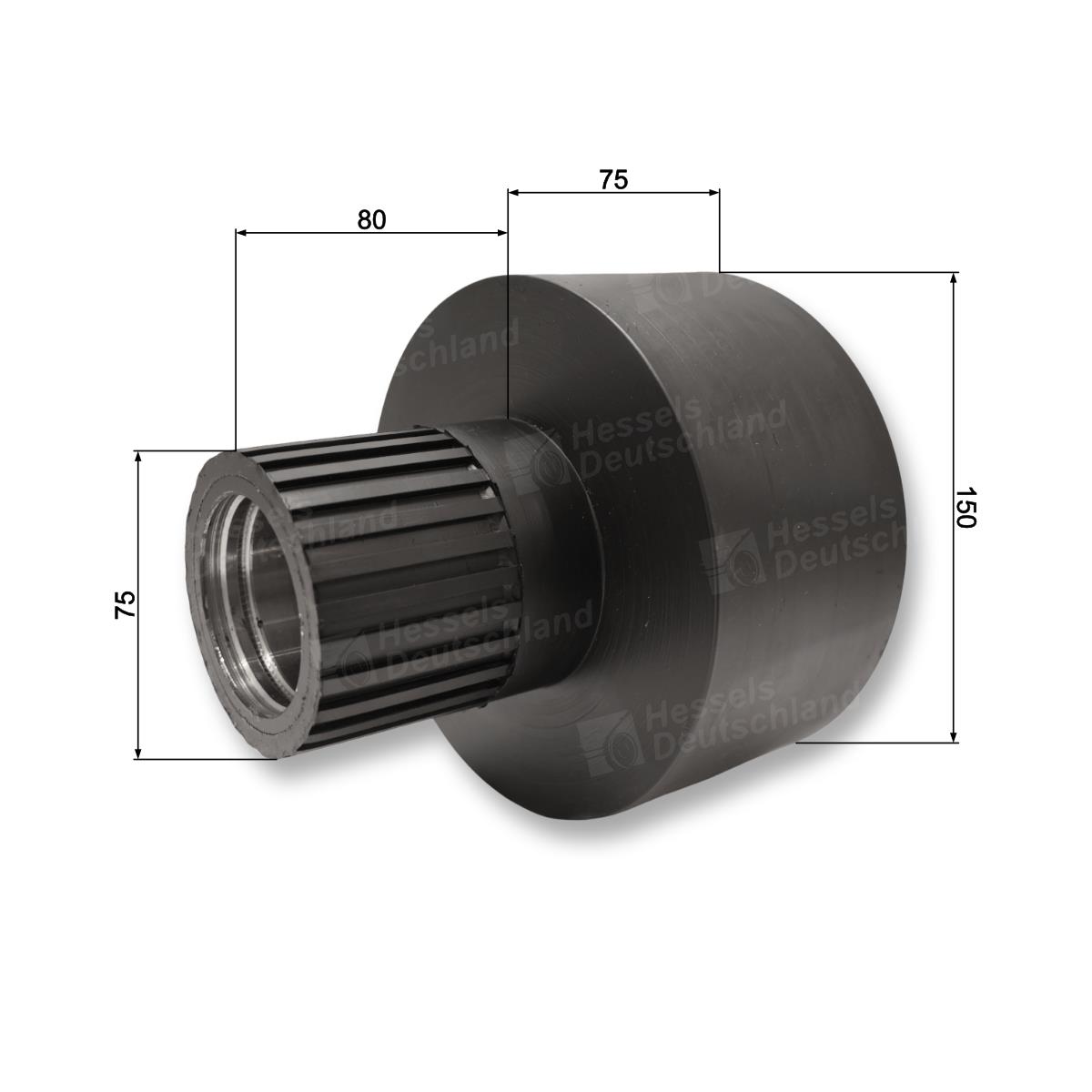 Stützrolle ø75/ø150/80/75 Bemaßt