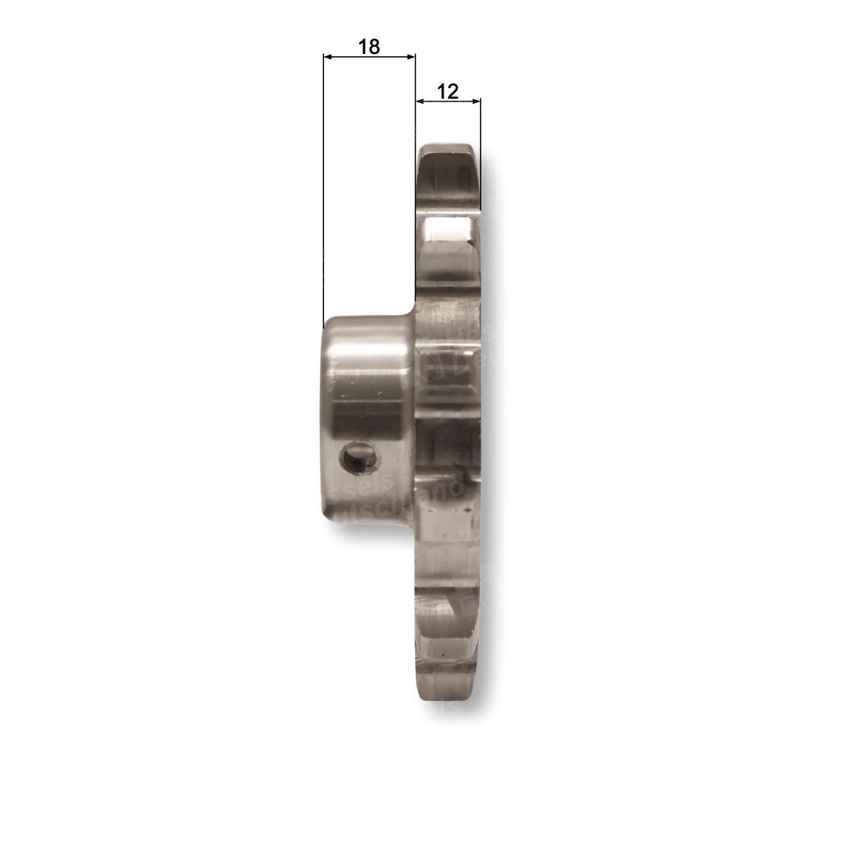 Kettenrad 12Z Ø25 Spannstift Bemaßt v2