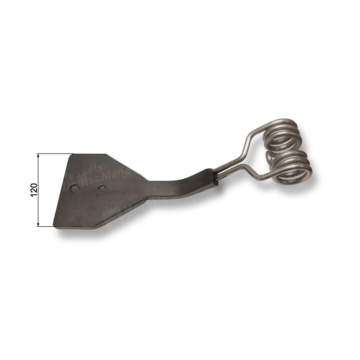 Rückhaltefeder 120mm/Gekr. Bemaßt