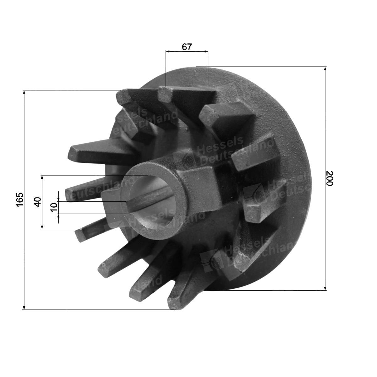 Antriebsrad Typ N4014.GB40.SP10 Bemaßt