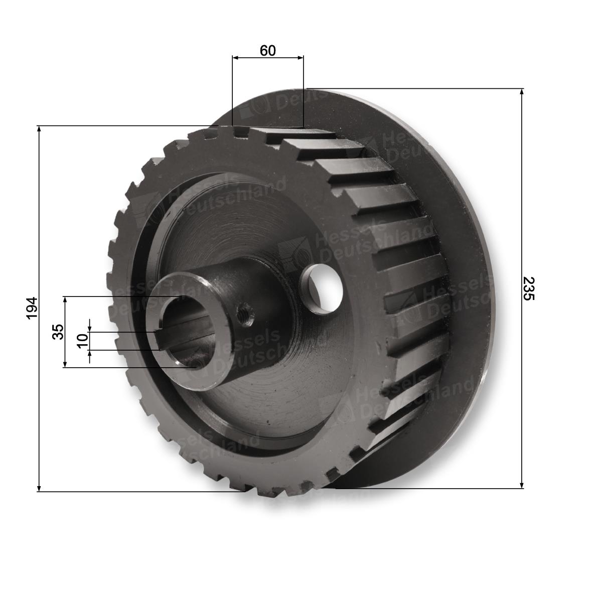 Antriebsrolle Vulk. ø194/235/60/GB35/SP10 Bemaßt