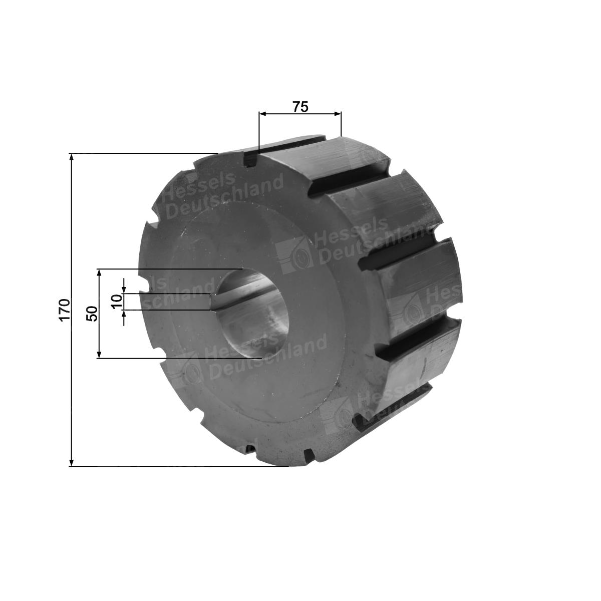 Antriebsrolle Gummi ø170Z/GB50.SP10 Bemaßt