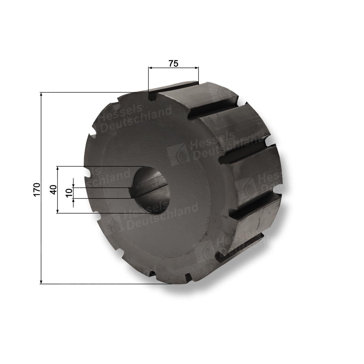 Antriebsrolle Gummi ø170Z/GB40.SP10 Bemaßt