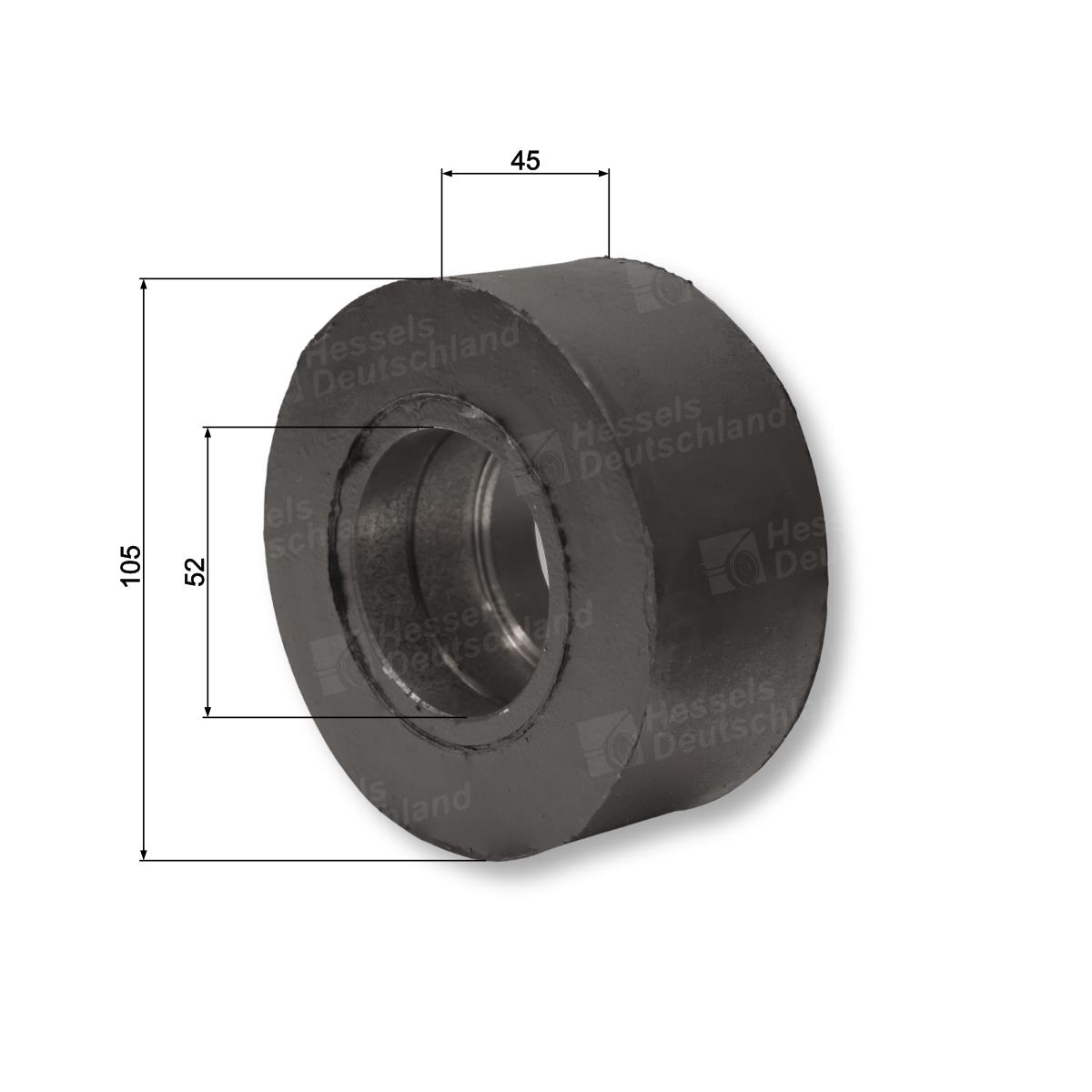 Rollenkörper Gummi ø105/45/GB52 Bemaßt