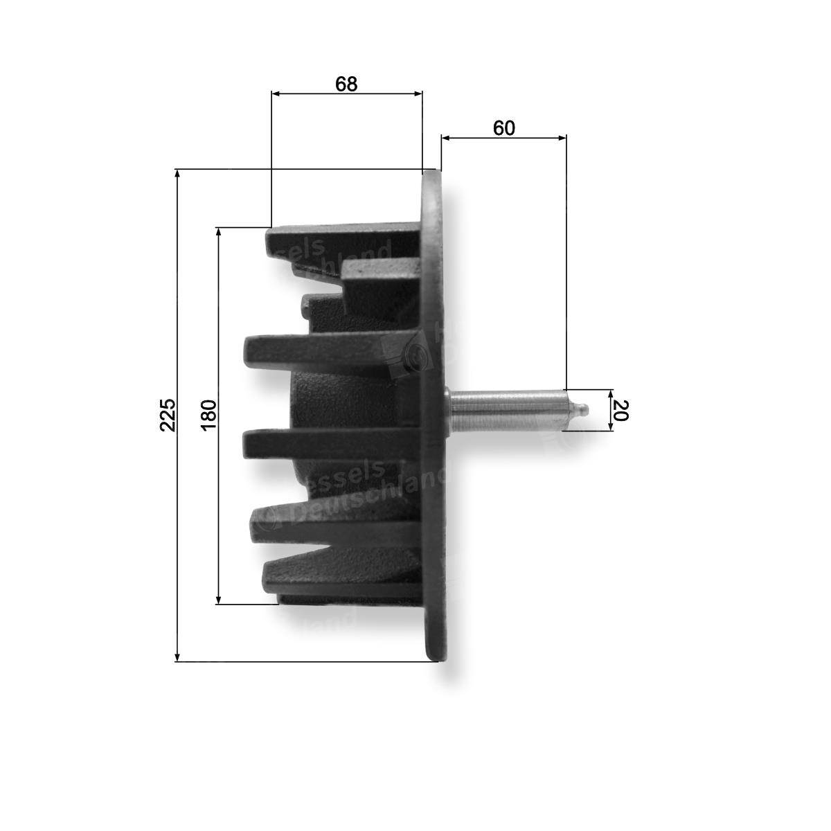 Fingerrad 40Tlg/Bolzen Ø20MM Bemaßt