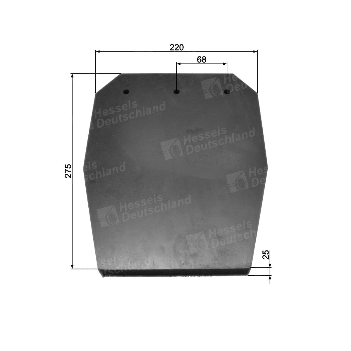 Gummipaddel 275mm TIM Bemaßt