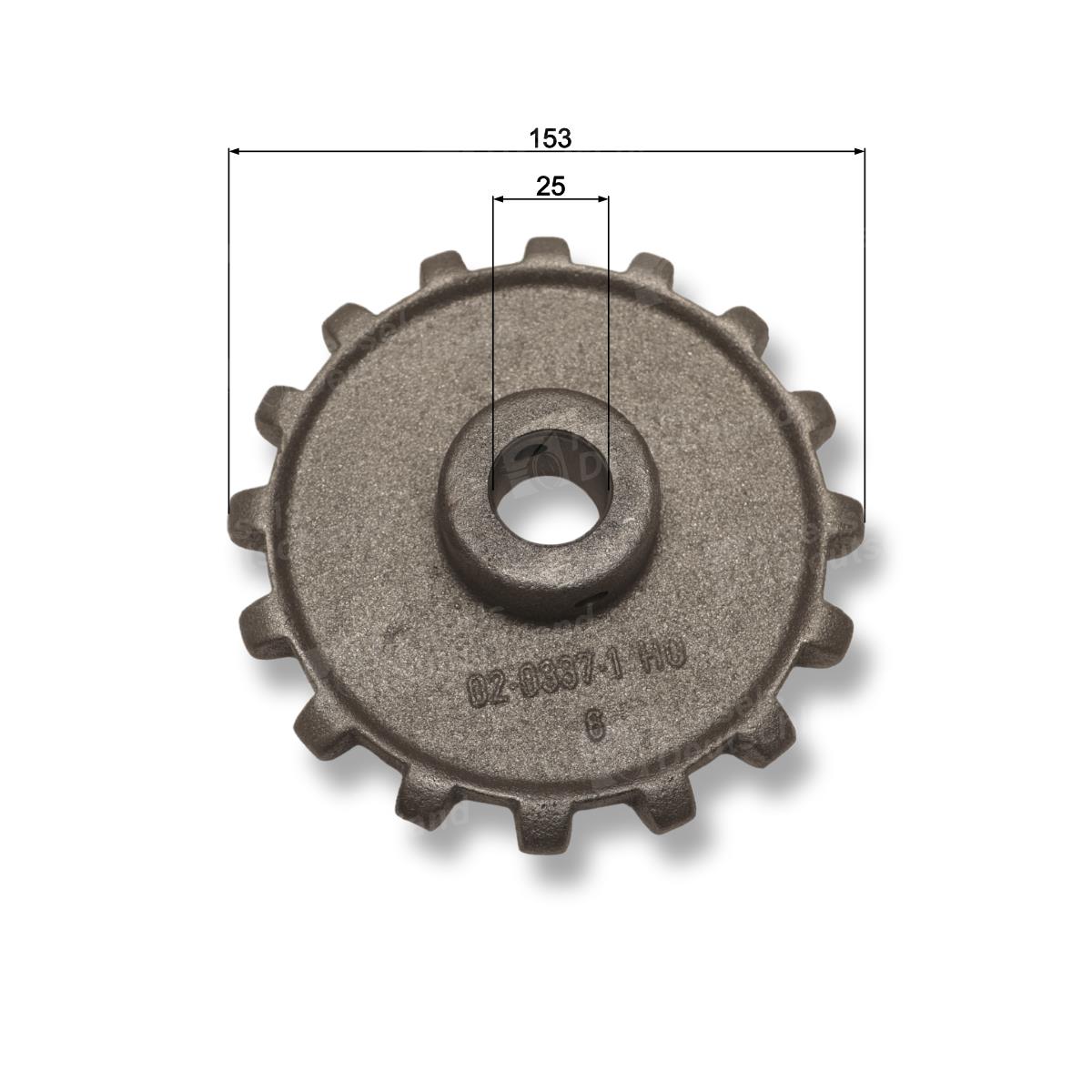 KETTENRAD 16Z/ø25MM Bemaßt