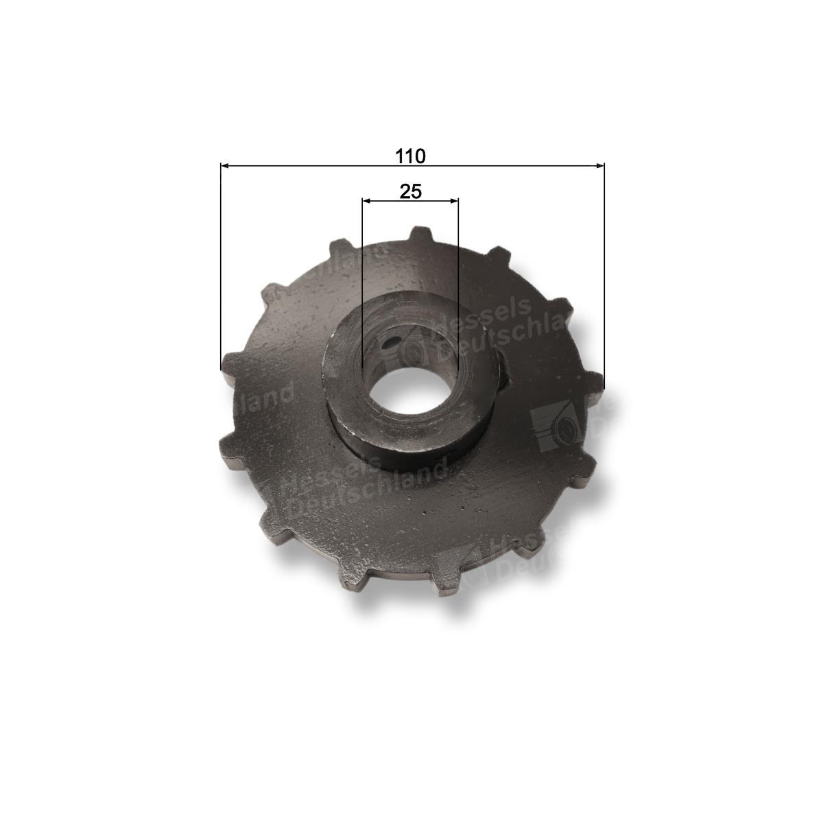 Kettenrad 13Z/Ø25 Spannstift/SR795-1 Bemaßt