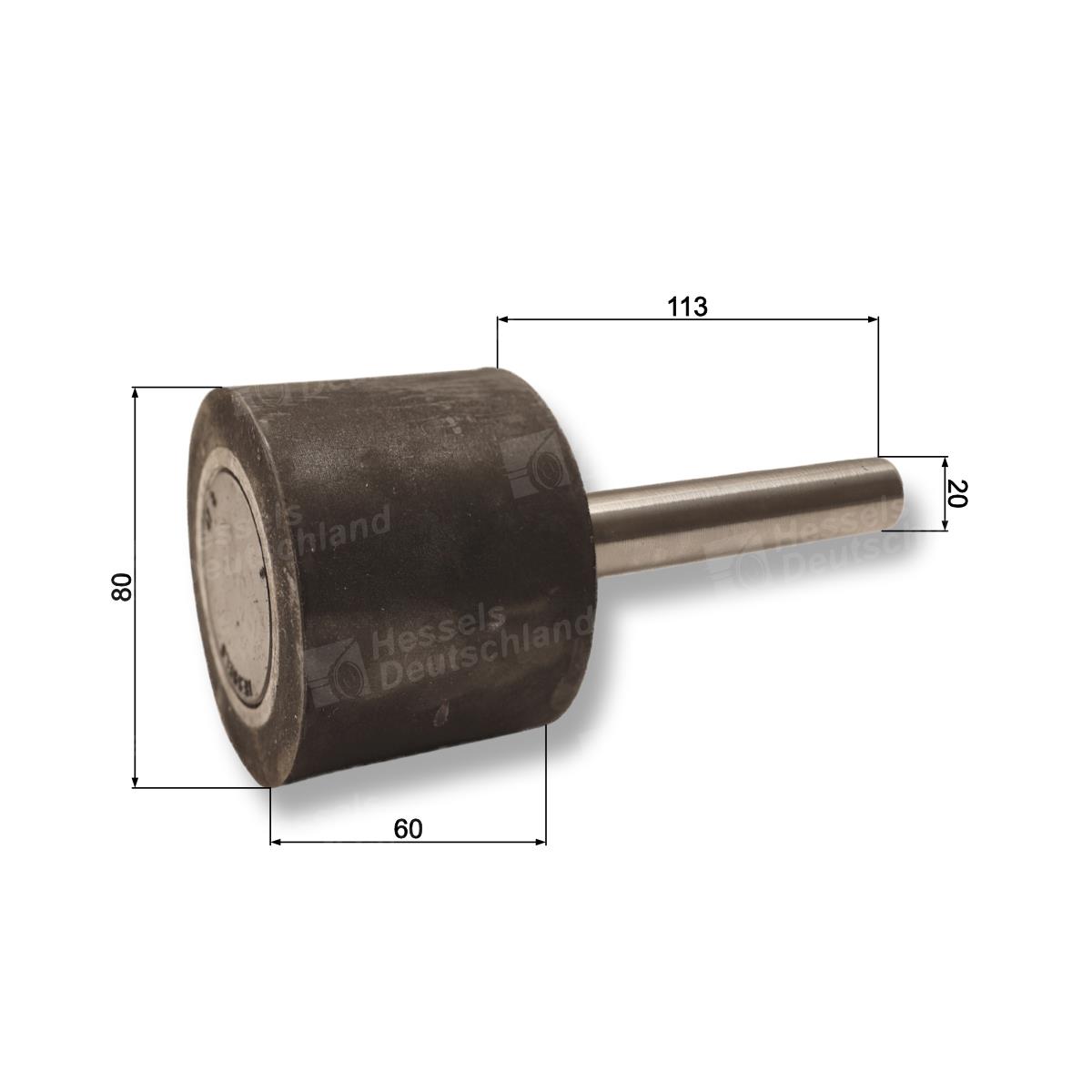 Rolle Gummi Ø80/60/AZ20X110 Bemaßt