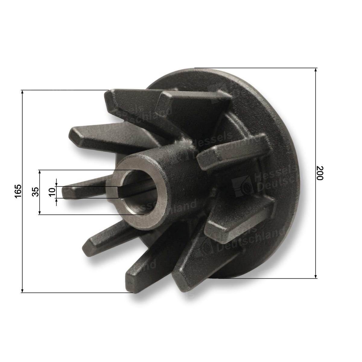 Antriebsrad Typ NZ609/GB35/SP10 Bemaßt