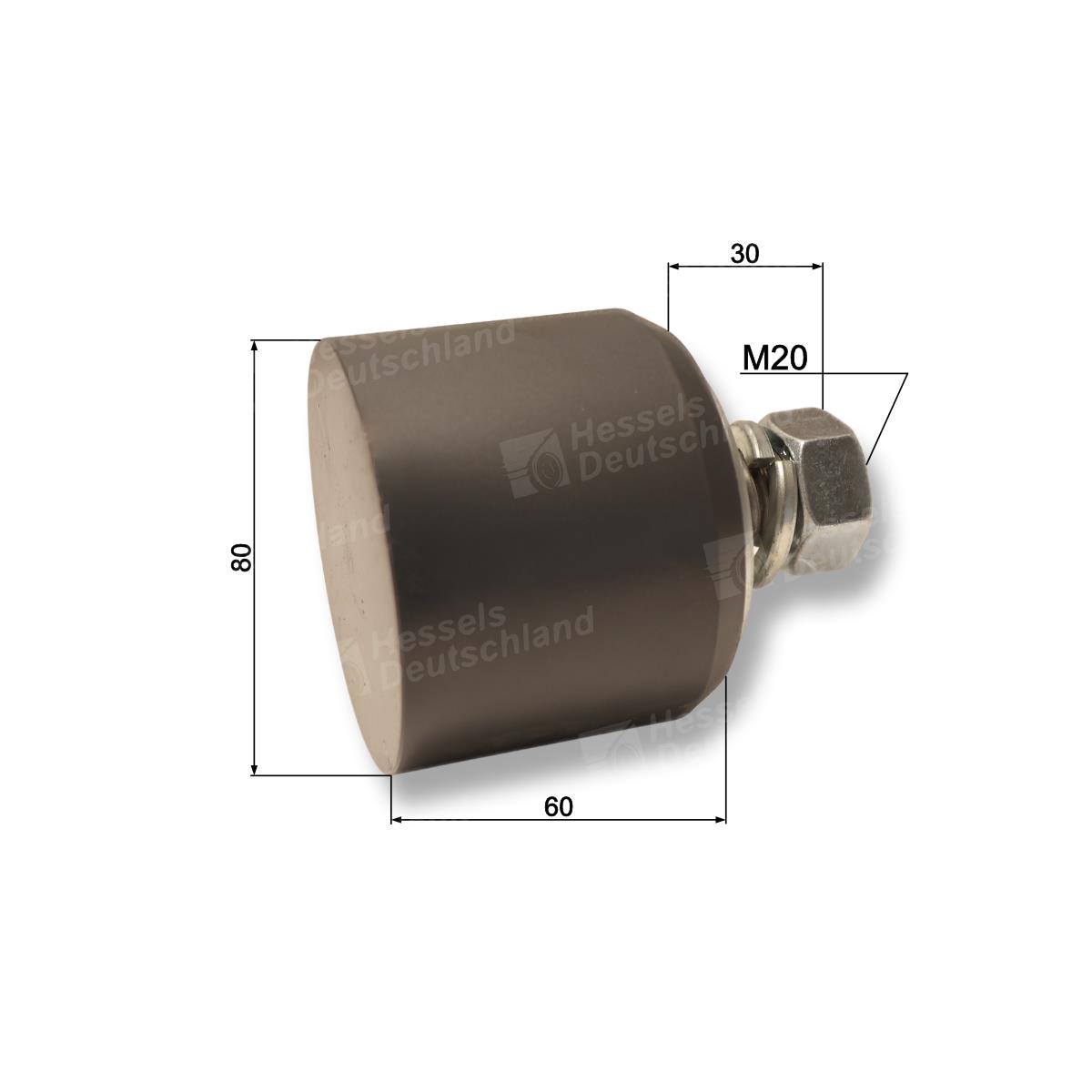 Rolle Stahl ø80/62/ M20 Bemaßt